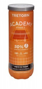 כדור טניס רך טרטורן 50% (3 יח') Tretorn Academy 2 לילדים כדור טניס רך טרטורן 50% (3 יח') Tretorn Academy 2 לילדים